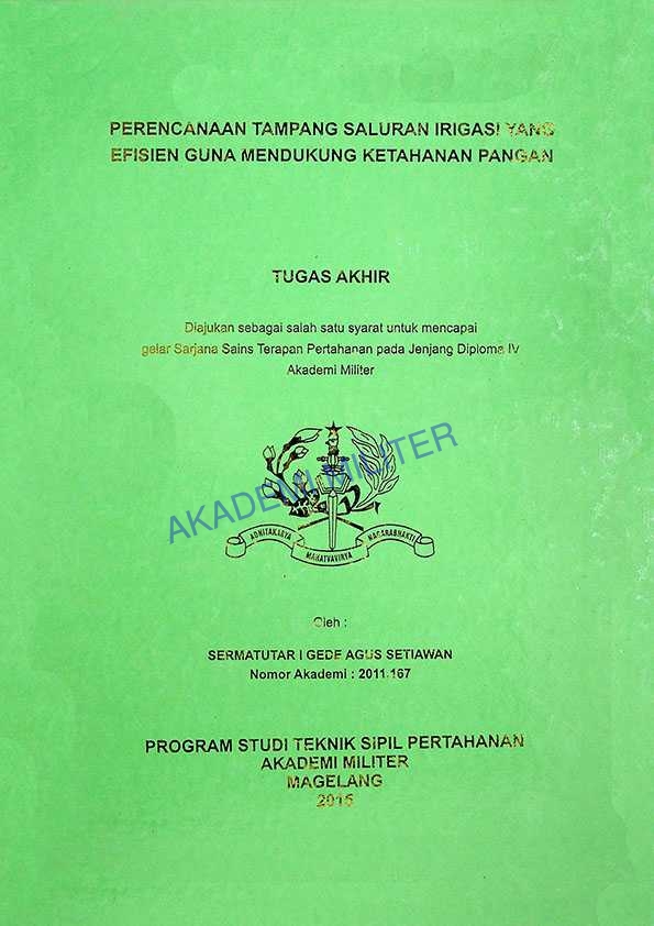 PERENCANAAN TAMPANG SALURAN IRIGASI YANG EFISIEN GUNA MENDUKUNG KETAHANAN PANGAN